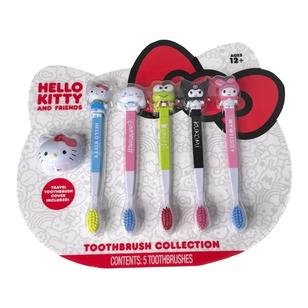 Sanrio Hello Kitty Toothbrush Set 6 Friends Kuromi Cinnamoroll Keroppi MyMelody